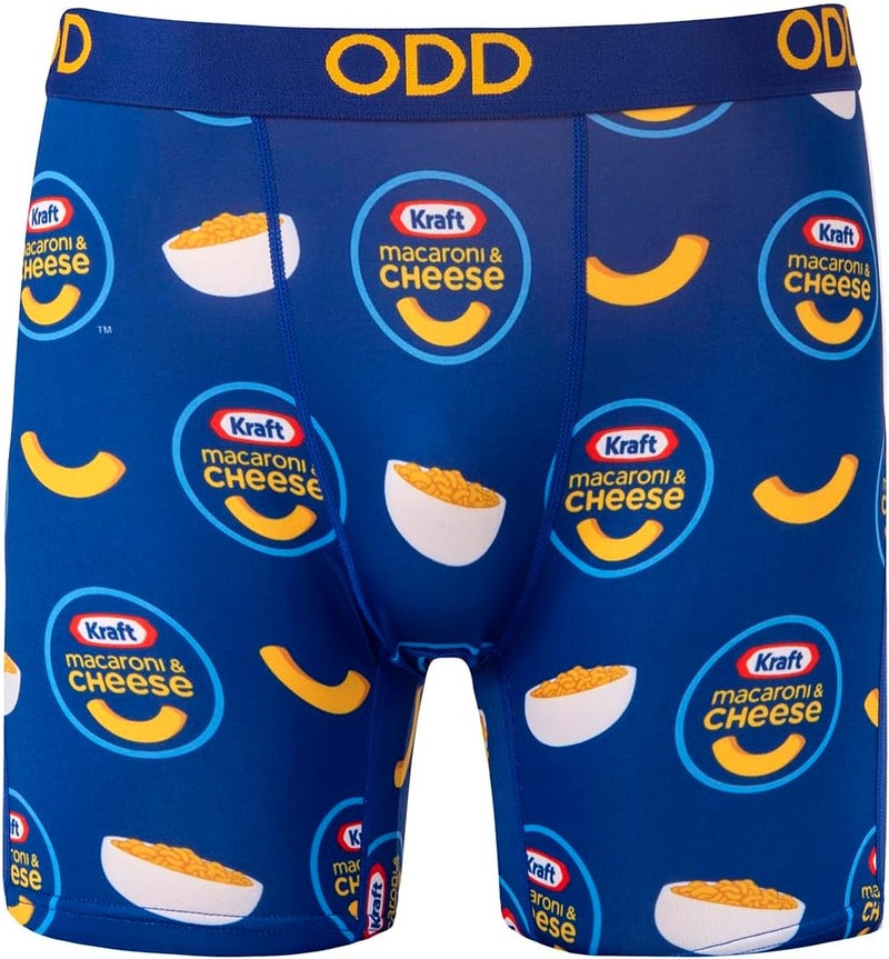 Odd Sox – Kraft Mac and Cheese Novelty Boxer Briefs – Funny Food Graphic Underwear-Soft Stretch Polyester Blend - Image 1